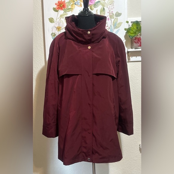 GALLERY Burgundy Hooded Coat/Jacket NWOT Size XL - Picture 2 of 12